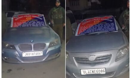 Police seizes two vehicles of drug peddler in Srinagar