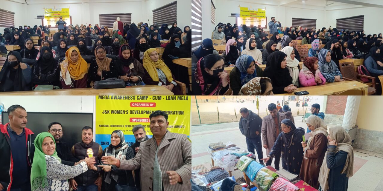 Mega Awareness camp cum Loan Mela was organized by JKWDC at Women Degree College, Batpora Srinagar.