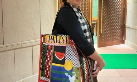 In solidarity with Palestinians, Priyanka carries bag emblazoned with ‘Palestine’ to Parliament