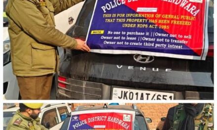 Handwara Police Seizes Vehicle of Notorious Drug Peddler Worth Rs 10.5 Lacs