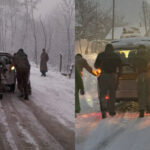 Amid Heavy Snowfall, Ganderbal Police provides helping hand to tourists and General Public.