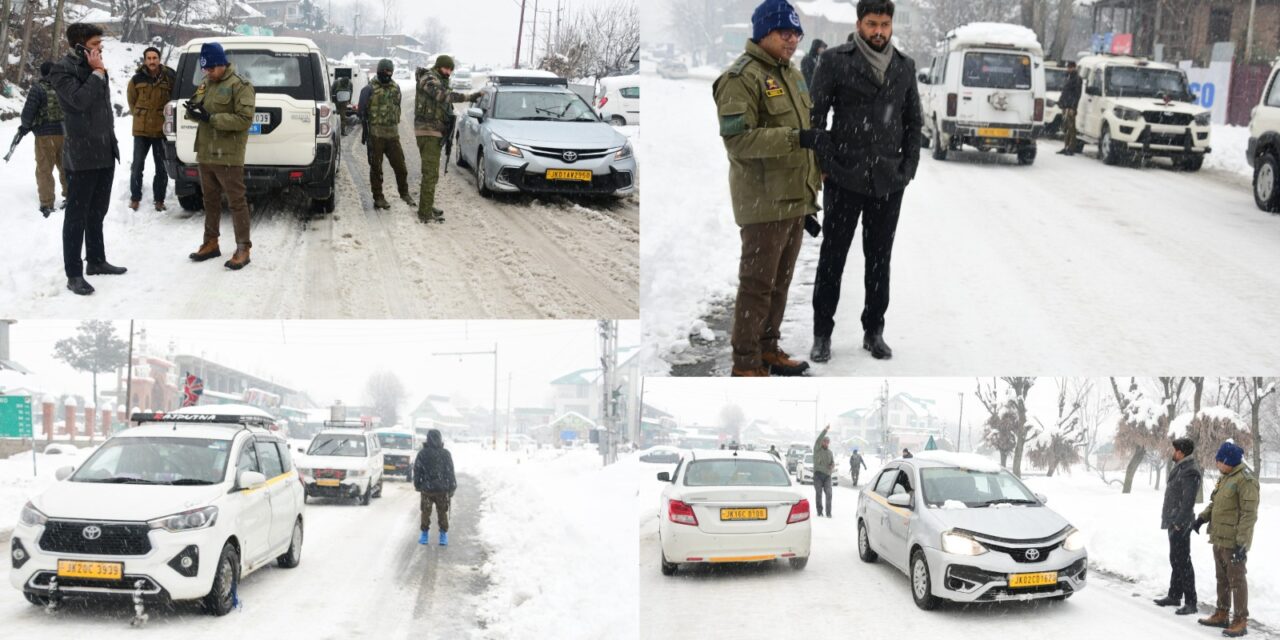 DC Ganderbal assesses post-Snowfall situation;Oversees swift movement of stranded vehicles on Srinagar-Leh highway