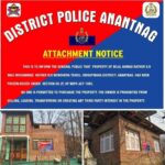 Anantnag Police Attach Properties Worth ₹1 Crore in Major Crackdown on Narcotics Offenders