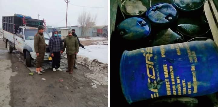 Kulgam Police foiled illegal hoarding/black marketing of Kerosene oil (recover 1400 ltrs) and arrested one person in the commission of crime