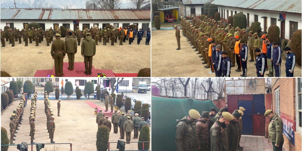 Ganderbal Police Observes Two Minutes’ Silence to Honour Martyrs of India’s Freedom Struggle
