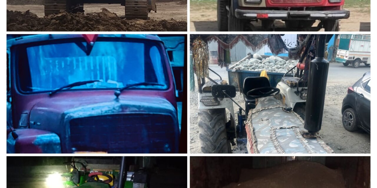 Action Against Illegal Mining Continues:Police seizes 06 vehicles for illegal extraction & transportation of minerals in Ganderbal