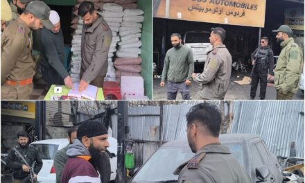 J&K Police Conduct Inspection of Chemical, Fertilizer shops and Garages in Kulgam