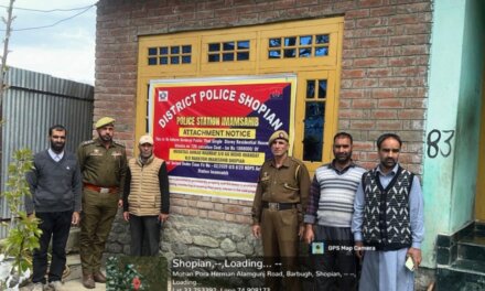 J&K police attach residential property acquired through proceeds of drug trade in in Shopian
