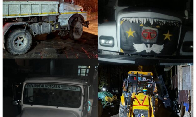 Illegal extraction and transportation of minerals;J&K Police seizes 04 vehicles Ganderbal