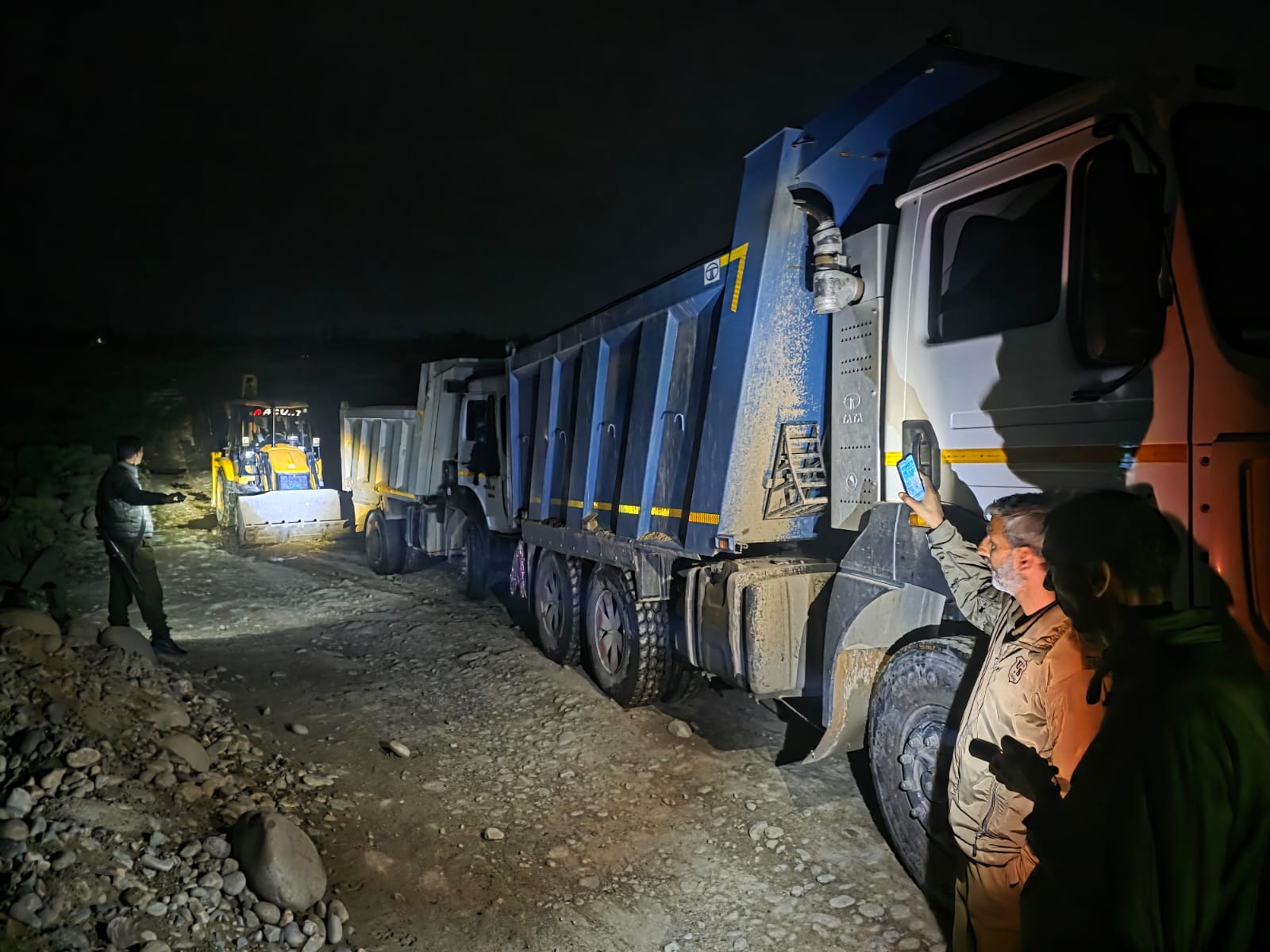 heavy machinery seized in Pulwama