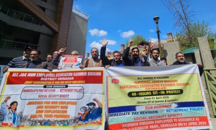 NHM employees commence 48-hour sit-in in Srinagar to press for their demands