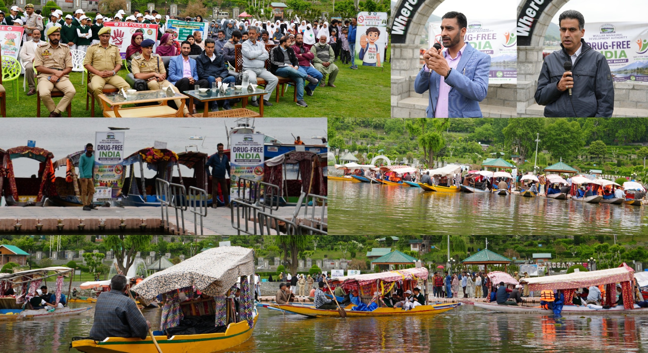 Nasha Mukt Abhiyan: Grand Shikara Rally held at Manasbal Lake to raise awareness on Drug Menace