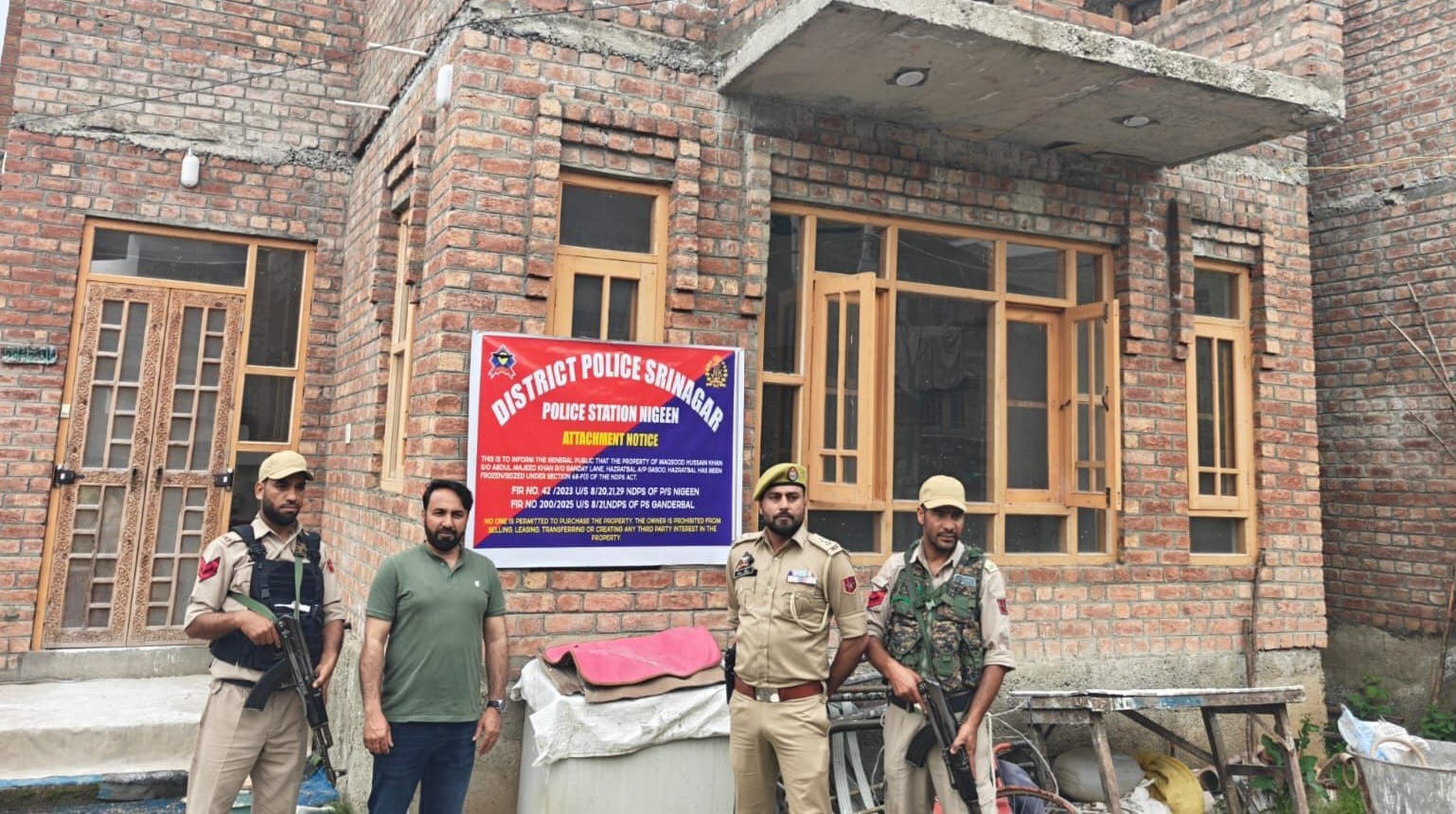 Srinagar Police Attaches Drug Peddler’s Property Worth ₹1.2 Crore