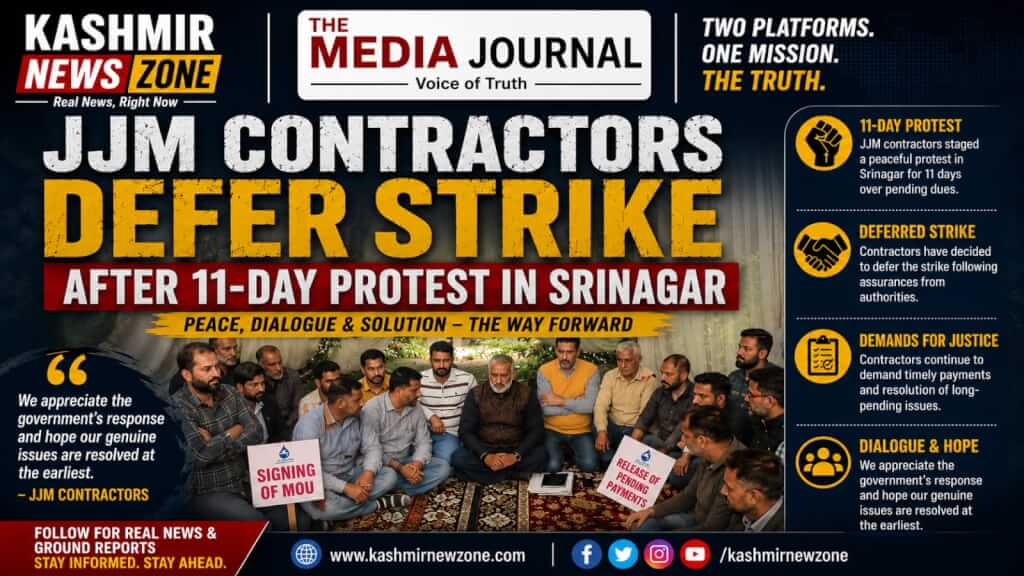 JJM Contractors Defer Strike After 11-Day Protest in Srinagar