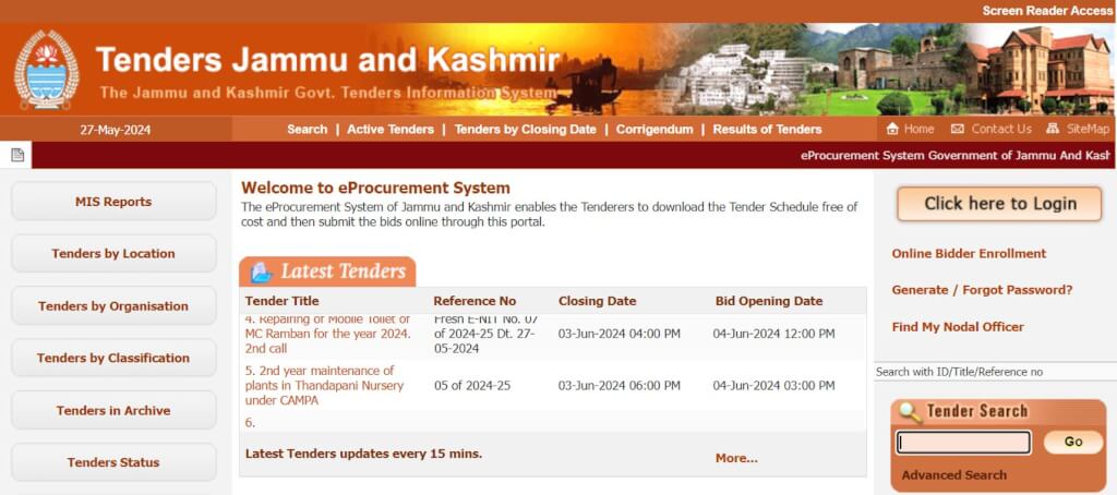 J&K Govt Introduces Online Cash-Based EMD System for Tenders
