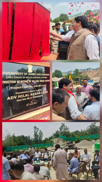MLA Sonawari Lays Foundation Stone of NTPHC Building at Odina, Sumbal
