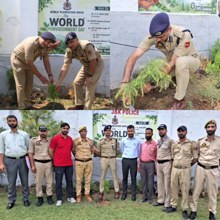 Ganderbal Police Organises Plantation Drive on World Environment Day