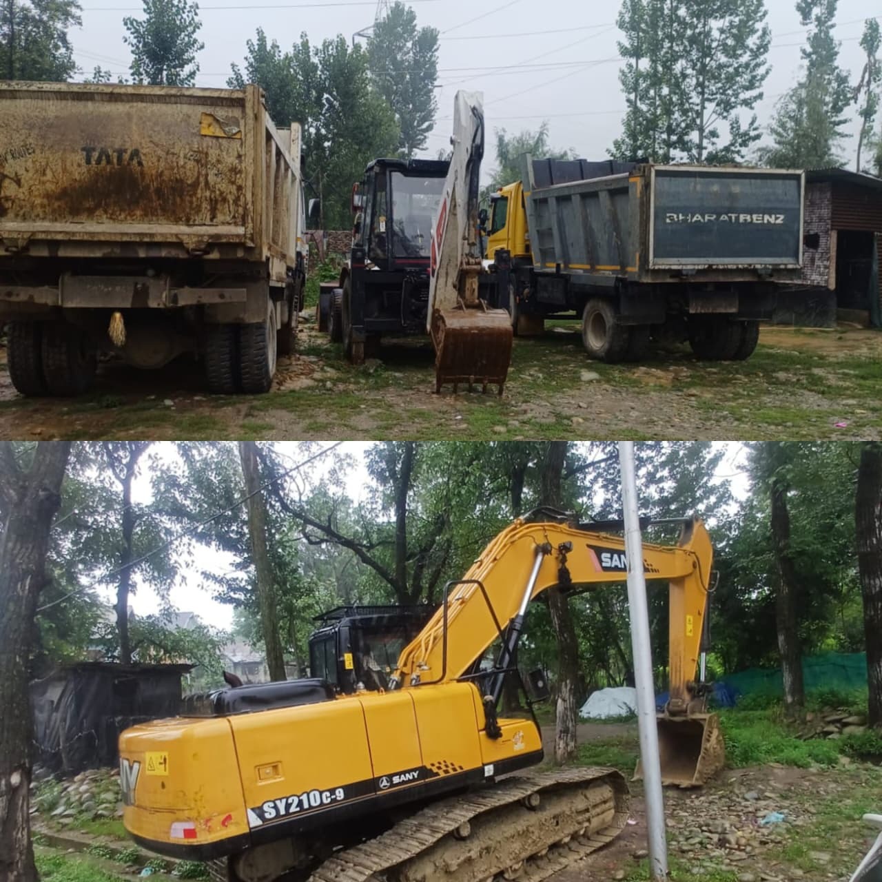 Action Against Illegal Mining;J&K Police In Shopian Seized 1 LNT, 1 JCB & 02 Dumpers