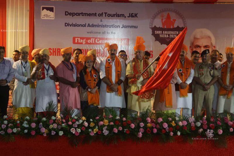 LG Manoj Sinha Flags Off First Batch of Amarnath Yatra-2026 Pilgrims from Jammu