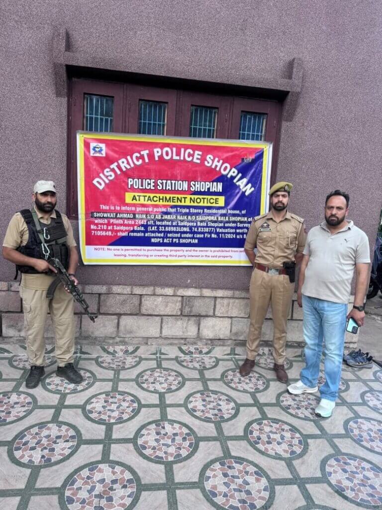 police attaches residential house acquired through proceeds of drug trafficking in Shopian police attaches residential house acquired through proceeds of drug trafficking in Shopian