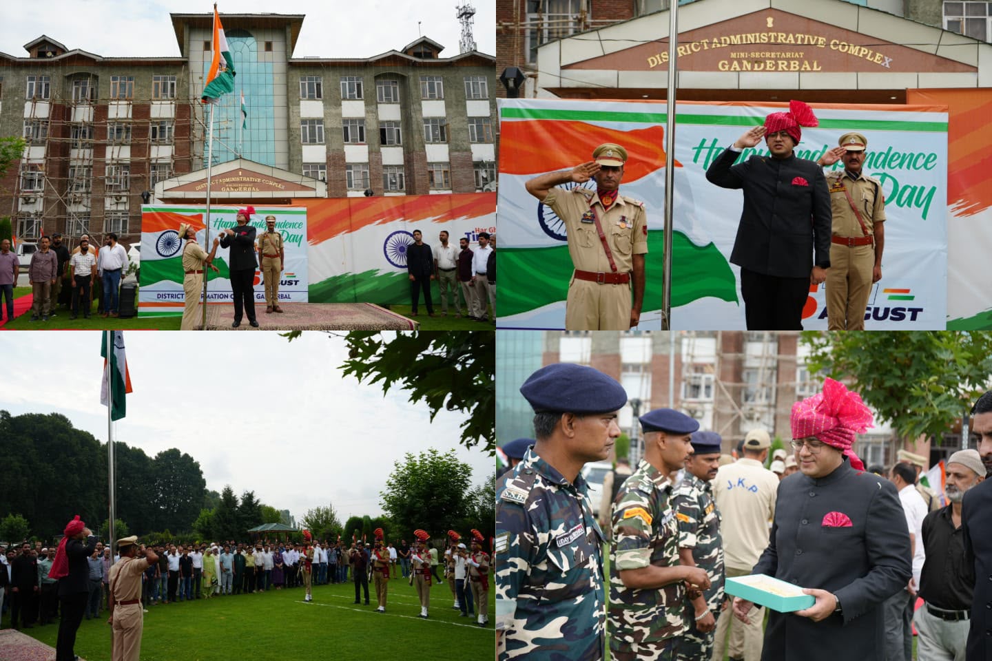 DC Ganderbal Hoists National Flag at Mini Secretariat on Independence Day