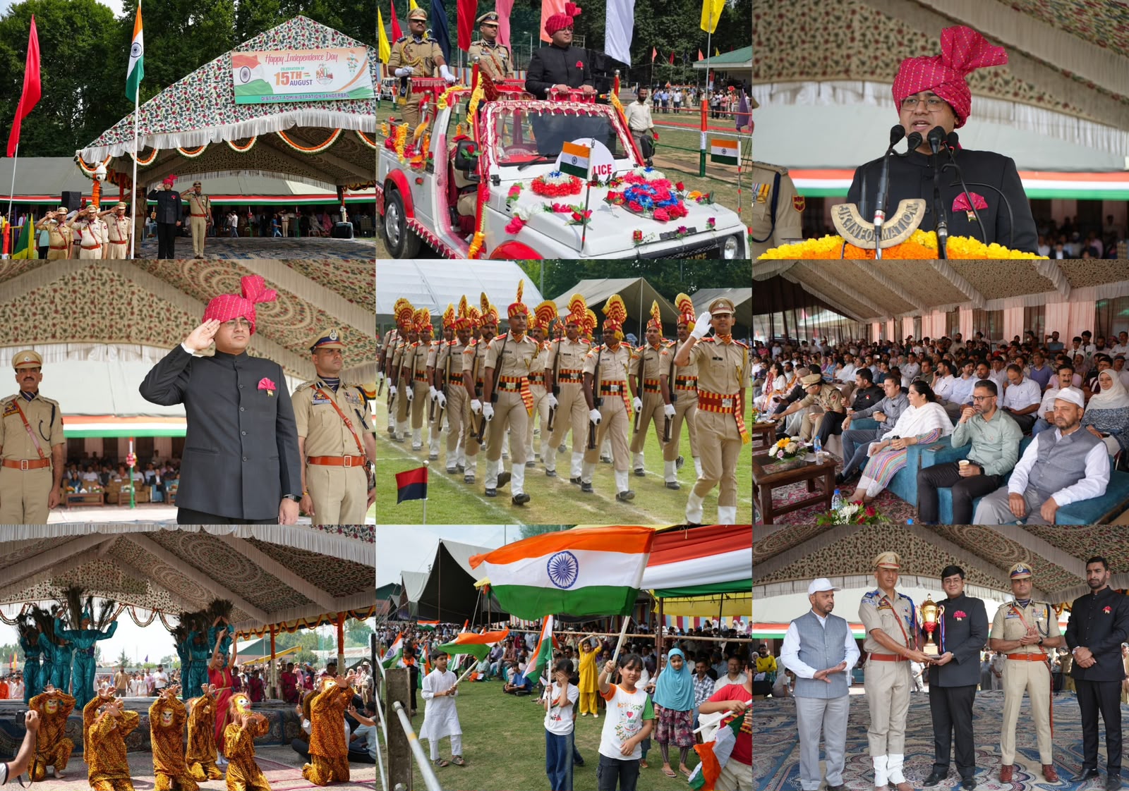 Ganderbal Celebrates 80th Independence Day with Patriotic Fervour, DC Jatin Kishore Hoists National Flag at Qamaria Stadium