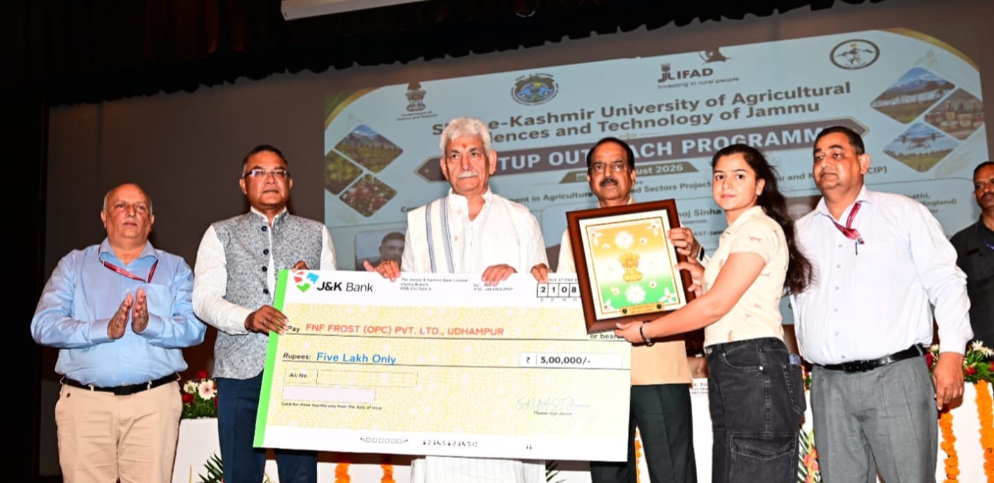 Lieutenant Governor Inaugurates New Infrastructure and Startup Outreach Programme at SKUAST-Jammu, Calls Agriculture the Next Big Frontier for Youth Entrepreneurship