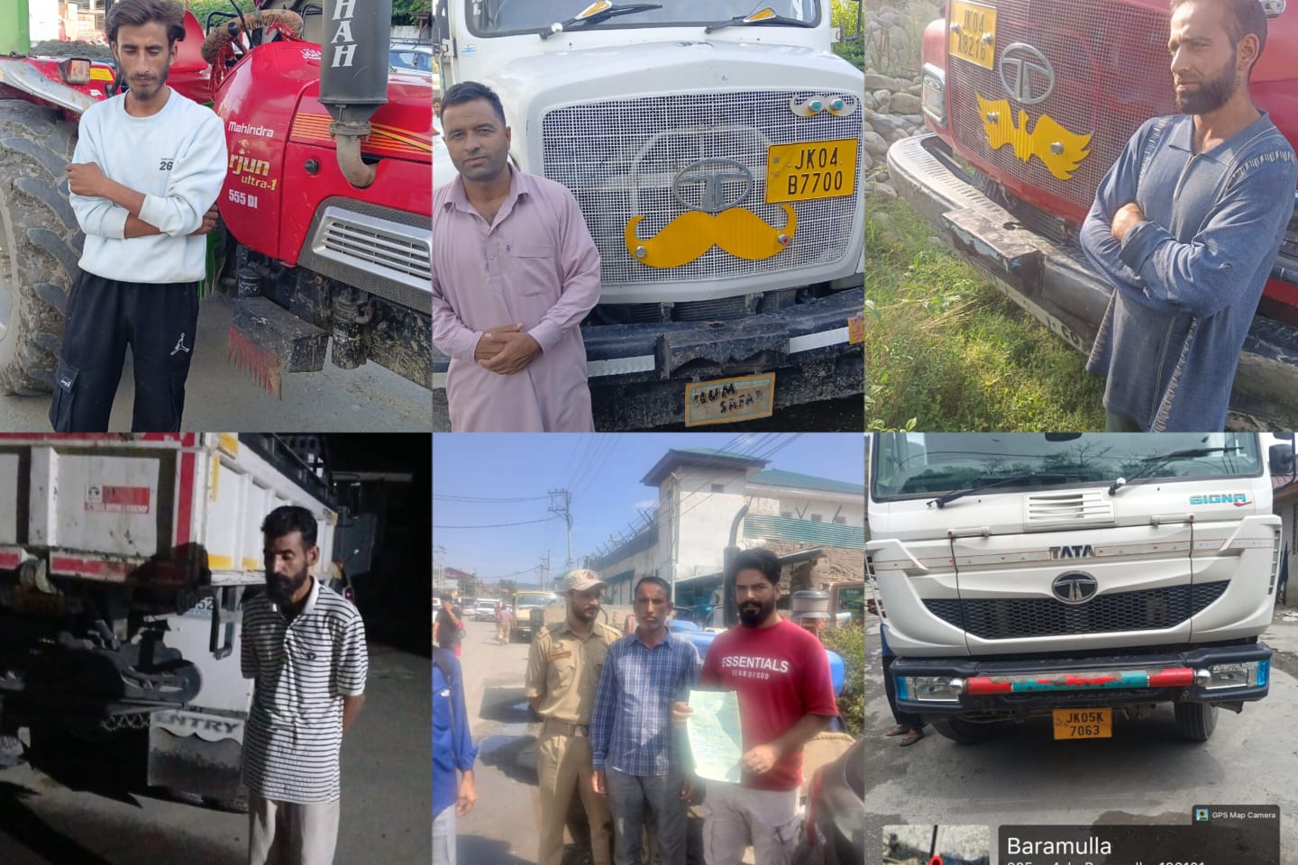 Nine Tippers Seized in Two-Day Crackdown on Illegal Mining Across Baramulla