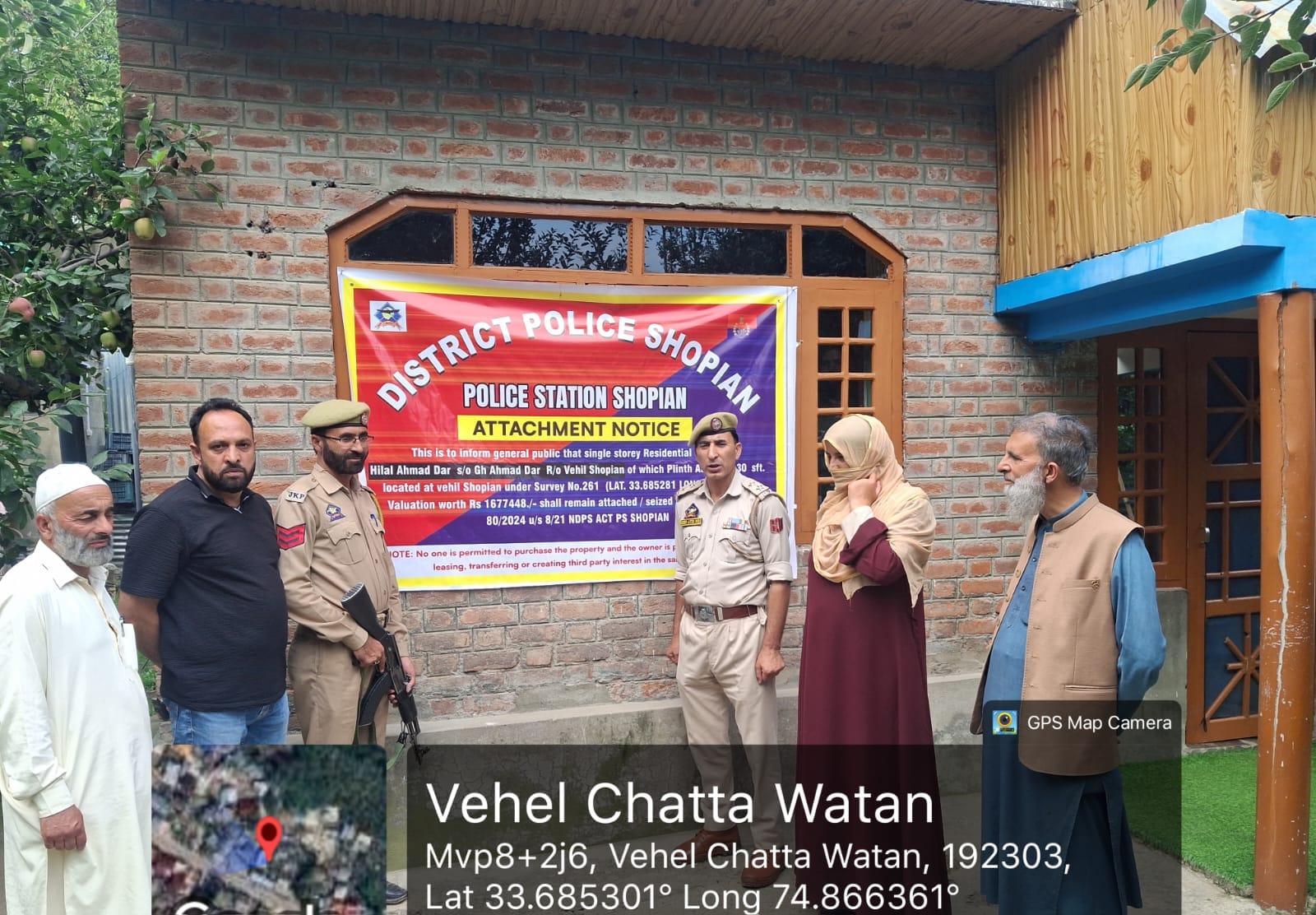 Shopian Police Attach Residential House Worth ₹16.77 Lakh Acquired Through Drug Trafficking Proceeds