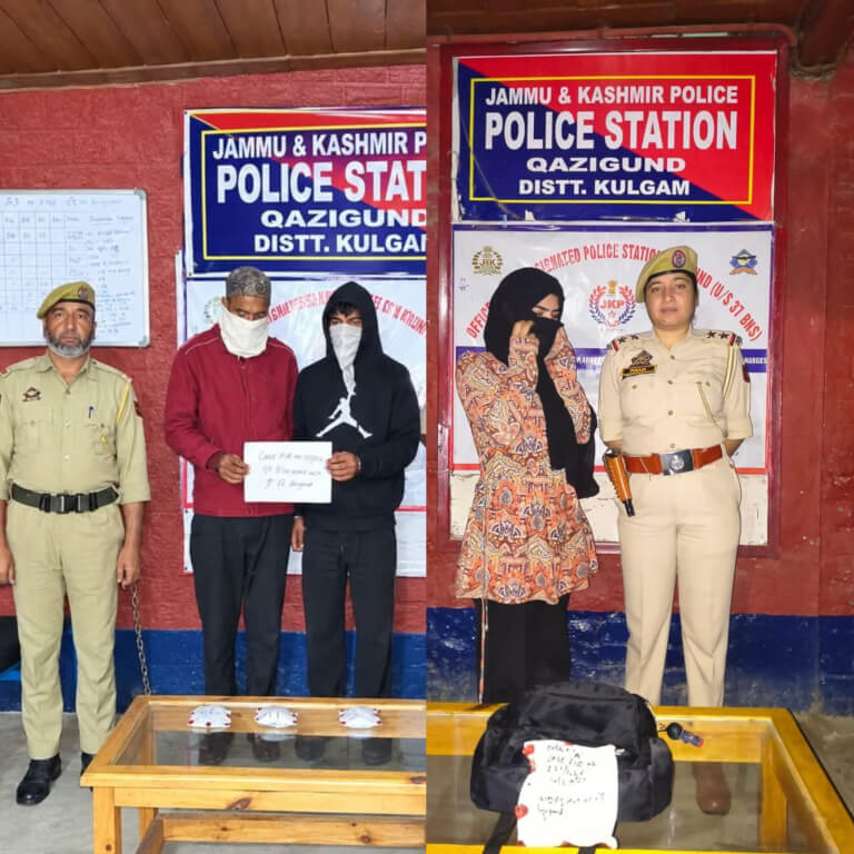 Police arrest three drug peddlers including a lady in Kulgam, Contraband substance recovered