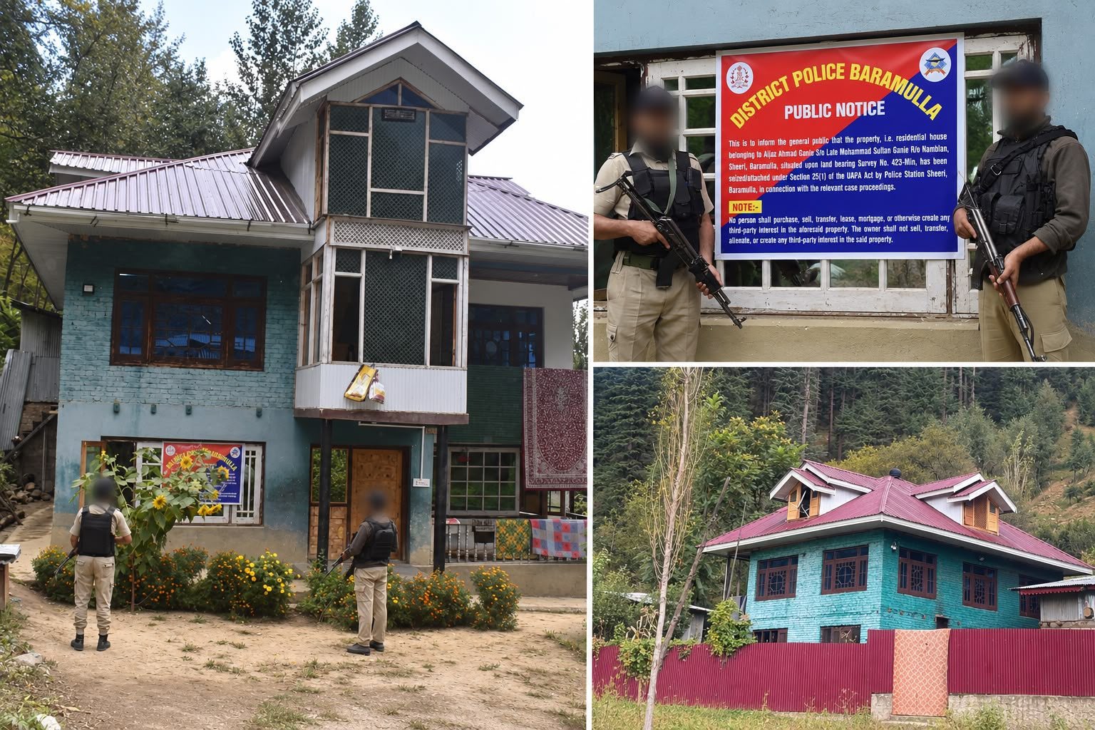 DGP Orders Attachment of Double-Storey House Used for Terror Activities in Baramulla; Accused Held With Pistol, Grenades
