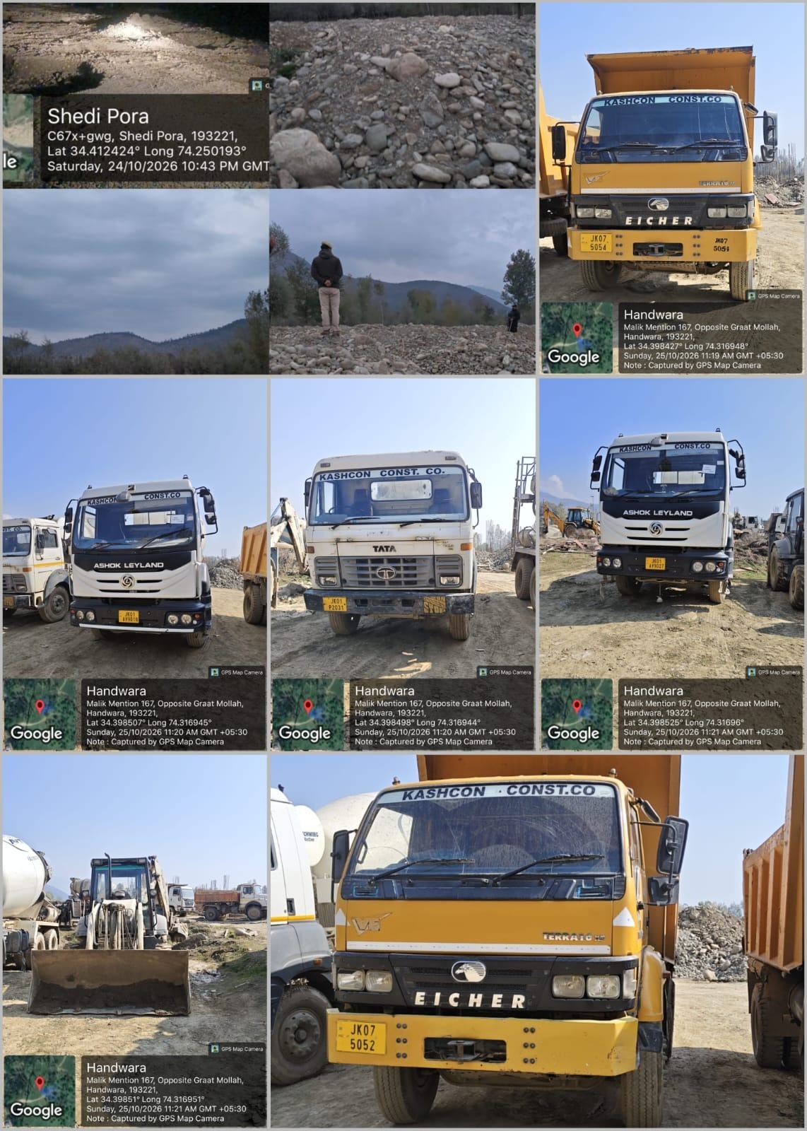 Police Crack Down on Illegal Mining in Handwara; 17 Vehicles and Machines Seized, Illegal Material Worth ₹1–2 Crore Seized