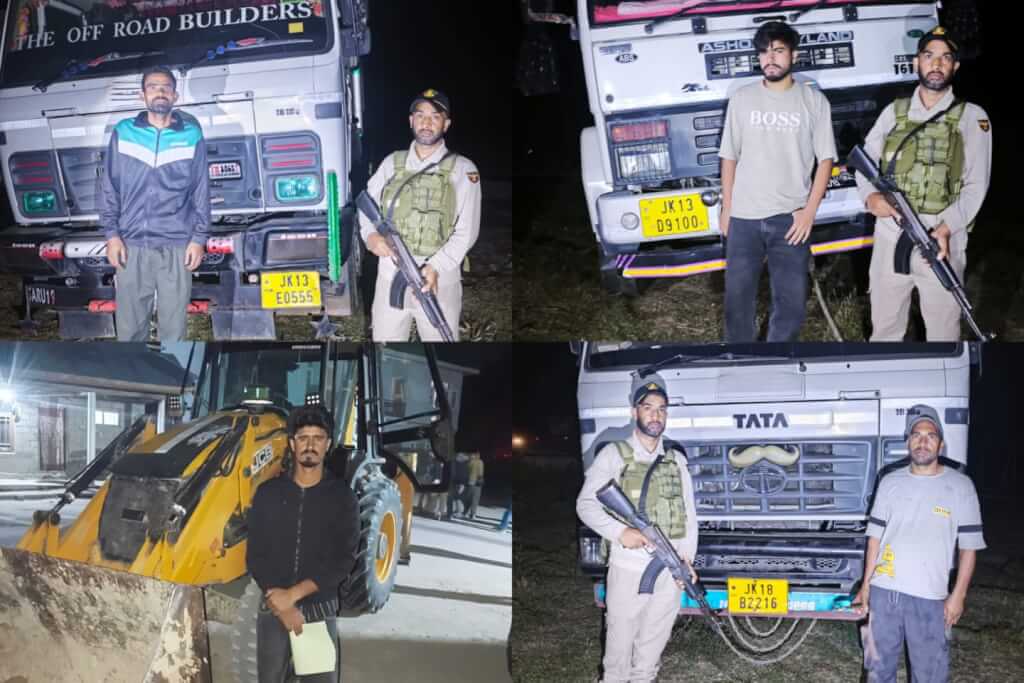 Geology & Mining Deptt Cracks Down on Illegal Mining in Baramulla, 3 Vehicles, JCB Seized