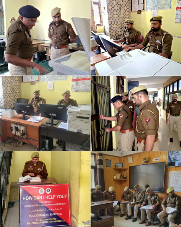 SSP Ganderbal Inspects Police Station Safapora, Reviews Functioning