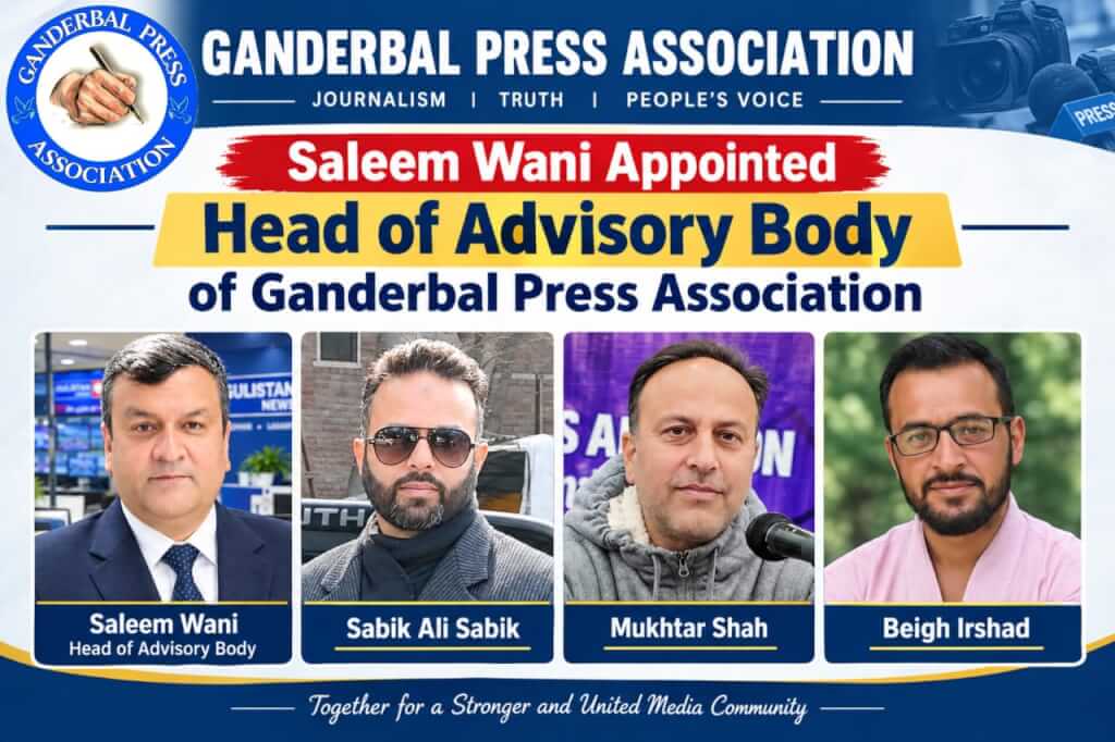 Saleem Wani Appointed Head of Advisory Body of Ganderbal Press Association