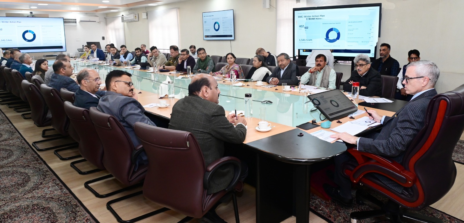 CM Omar Abdullah reviews winter preparedness across J&K; directs coordination during snow clearance, strict adherence to power curtailment schedules