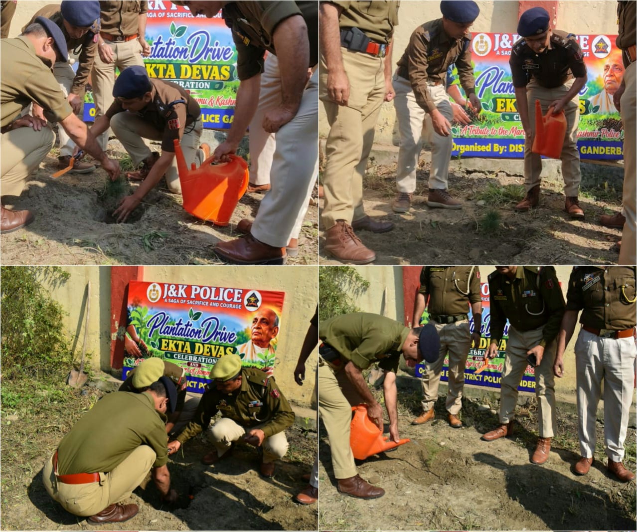 Ganderbal Police Organise Plantation Drive at Kheerbhawani Police Station on Ekta Diwas