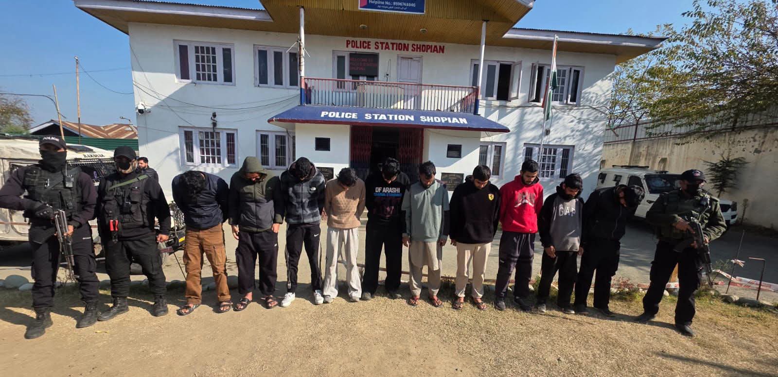 Shopian Police Bust Alleged Militant Financing Module, Arrest 10 Suspected Associates